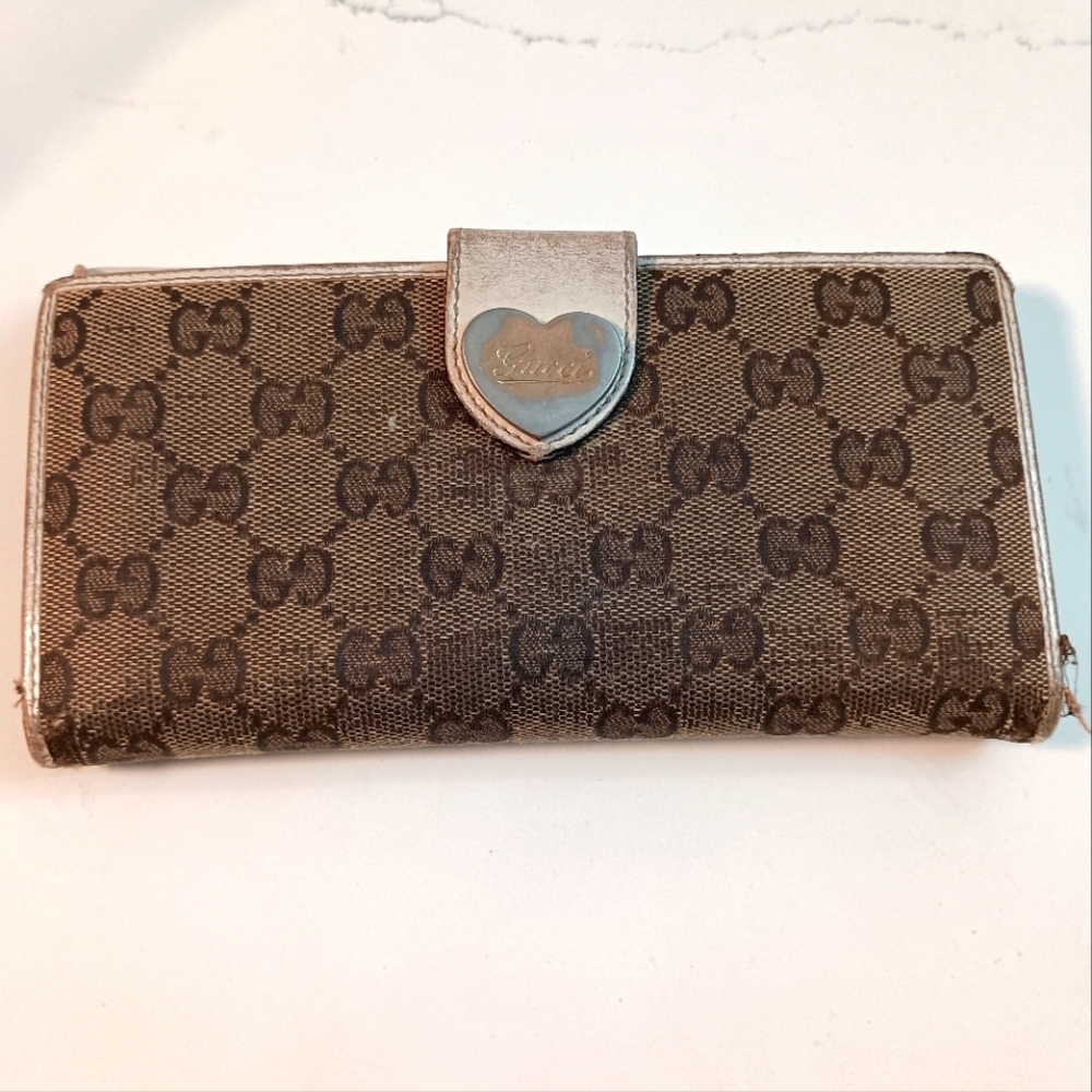 Gucci Long Wallet GG Canvas Beige White